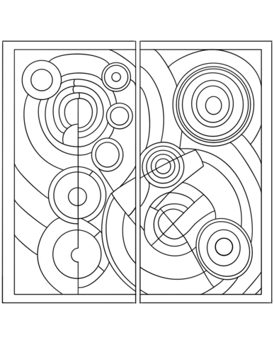 Rhythm By Robert Delaunay Coloring Page